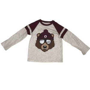Garanimals Kids Size 5T Gray Maroon Bear Sunglasses Hat Long Sleeve Unisex